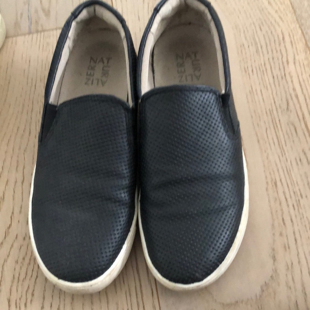 Naturalizer Black Slip-On Sneakers with Perforated Leather